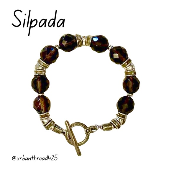 🤎🩶 NWOT Silpada RARE Retired Smoky Quartz Bracelet B1039 – DISPLAY ONLY - Picture 1 of 4